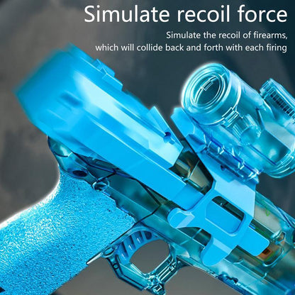 Electric Water Gun with Muzzle Light,Auto Water Gun Blaster,Squirt Gun Range 27-30 Ft,Outdoor Party Summer Water Guns Shooting Game Toy ,Ideal Watergun Gift for Kids & Adults.