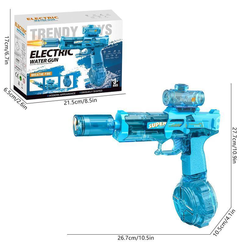 Electric Water Gun with Muzzle Light,Auto Water Gun Blaster,Squirt Gun Range 27-30 Ft,Outdoor Party Summer Water Guns Shooting Game Toy ,Ideal Watergun Gift for Kids & Adults.